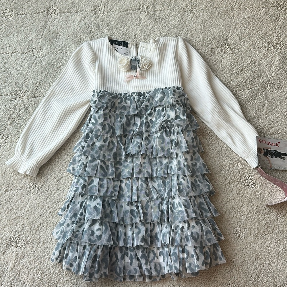 Biscotti couture girls leopard dress. 2t
